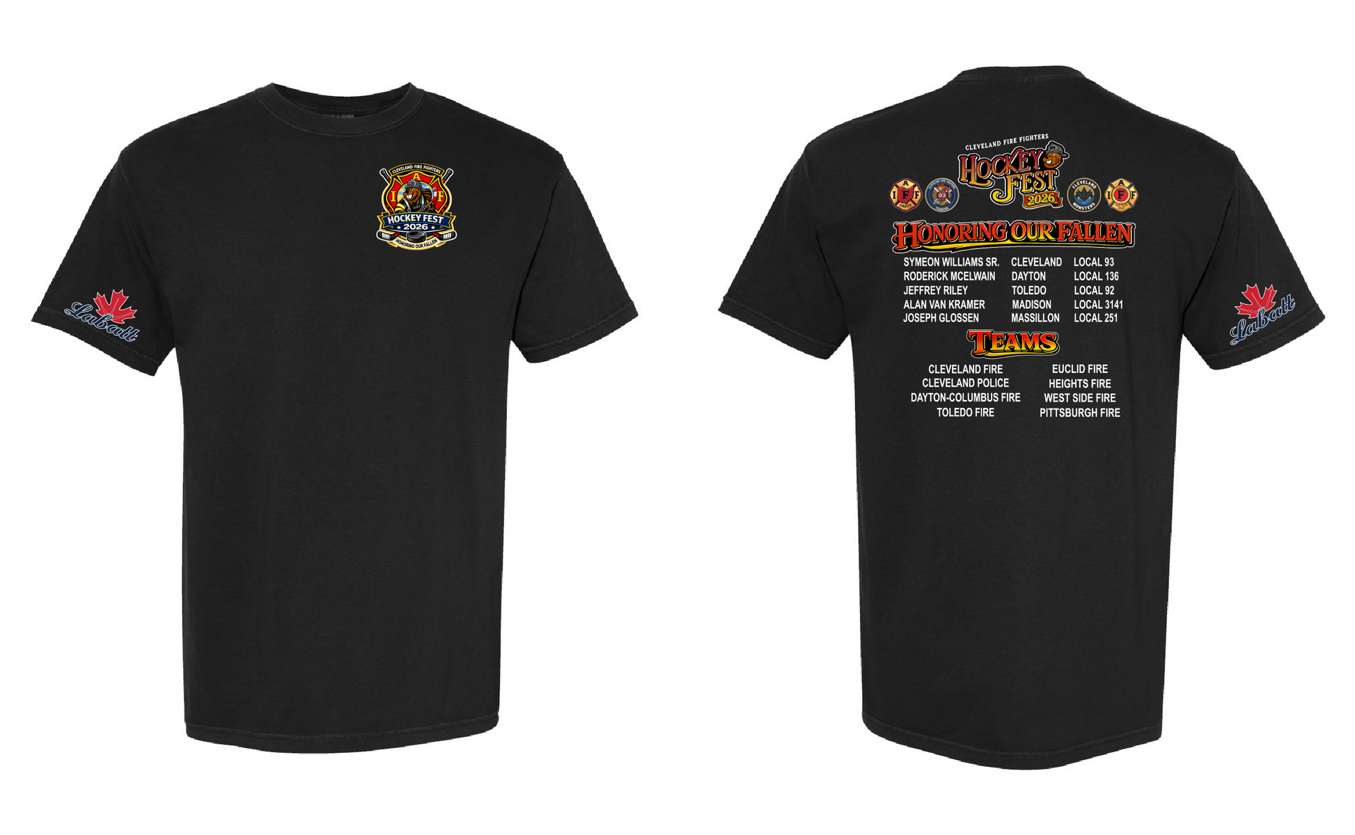 (Youth) Cleveland Fire Fighters Hockey Fest 2026 on black Only in Clev