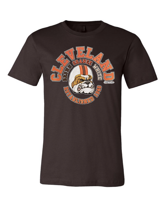 Cleveland Old School Brown Orange White on Brown - Only in Clev 