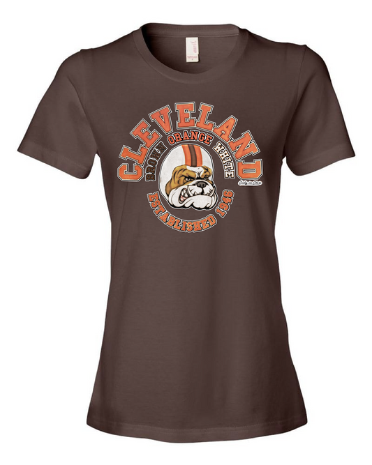 Cleveland Old School Brown Orange White on Brown - Only in Clev 