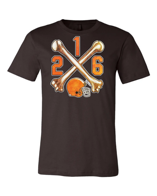"Cleveland Bones 216" on Brown - Only in Clev 3XL-Men-s-short-sleeve