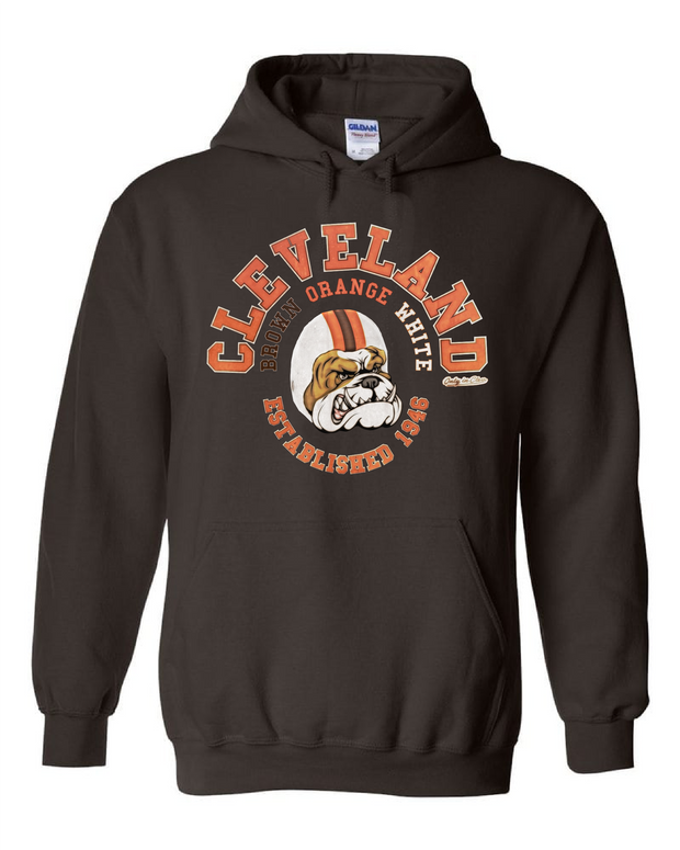 Cleveland Old School Brown Orange White on Brown