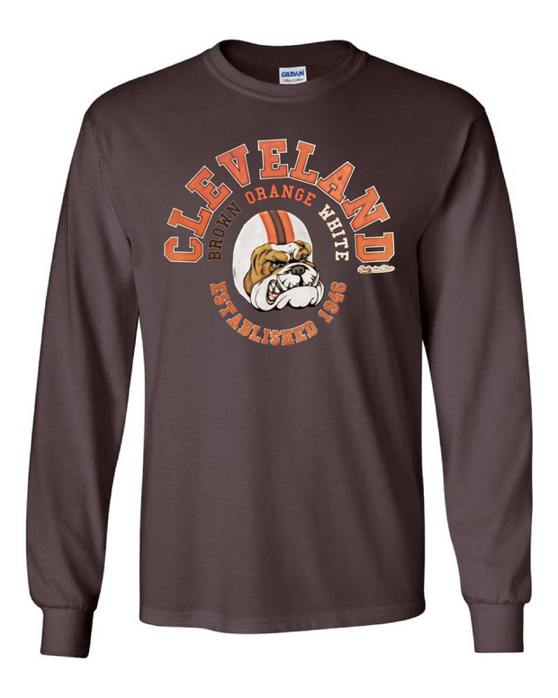 Cleveland Old School Brown Orange White on Brown