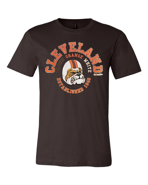 Cleveland Old School Brown Orange White on Brown