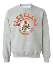 Cleveland Old School Brown Orange White on Gray