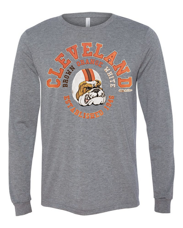 Cleveland Old School Brown Orange White on Gray