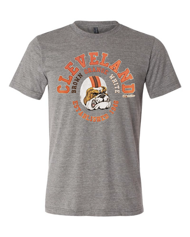 Cleveland Old School Brown Orange White on Gray