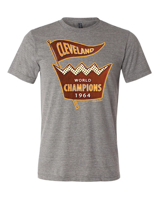 "Cleveland Football 1964 Champs" design on Gray - Only in Clev -   3XL / Men's short sleeve