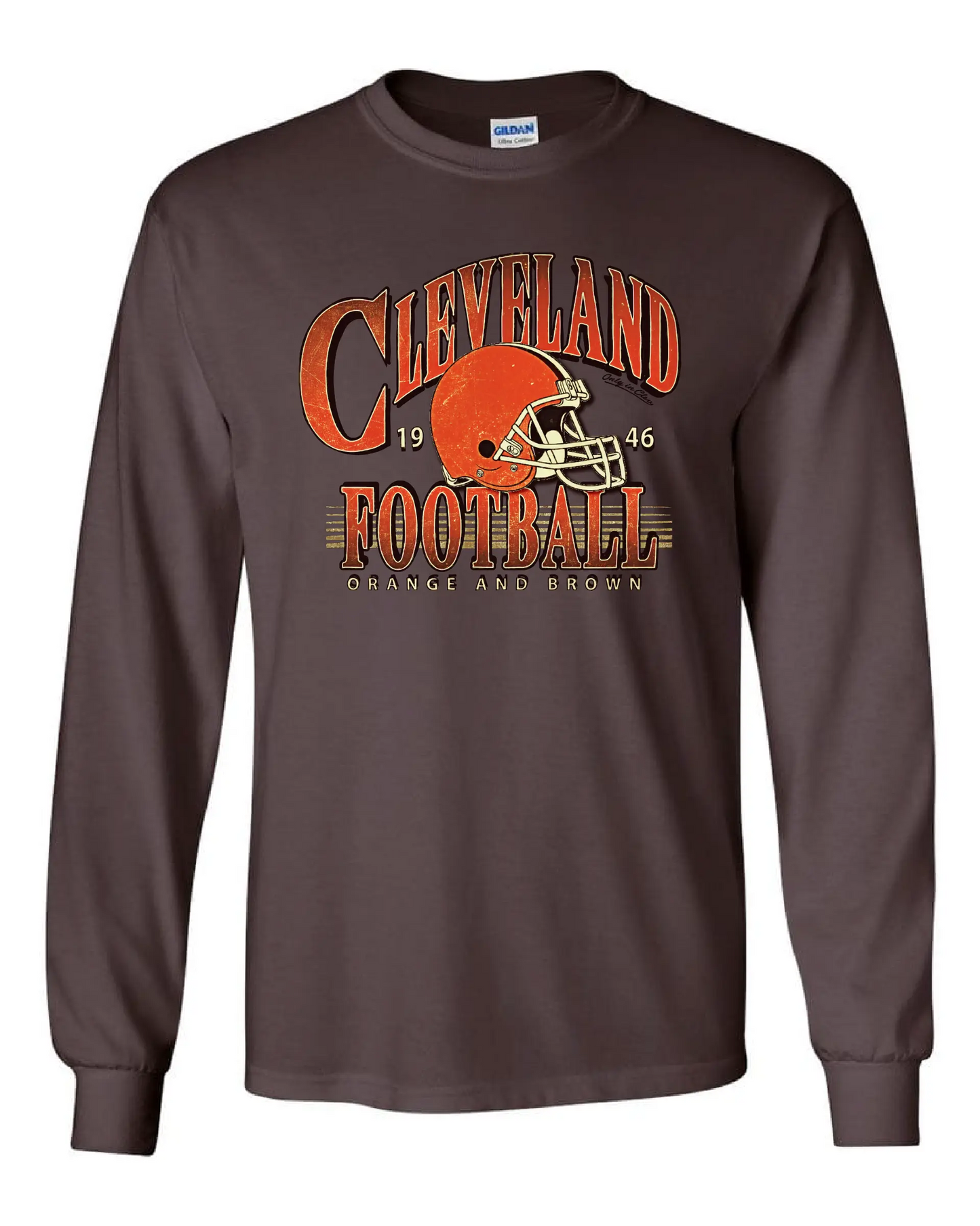 "Cleveland Football Tradition 1946" Design on Brown - Only in Clev 