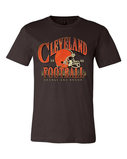 "Cleveland Football Tradition 1946" Design on Brown - Only in Clev 