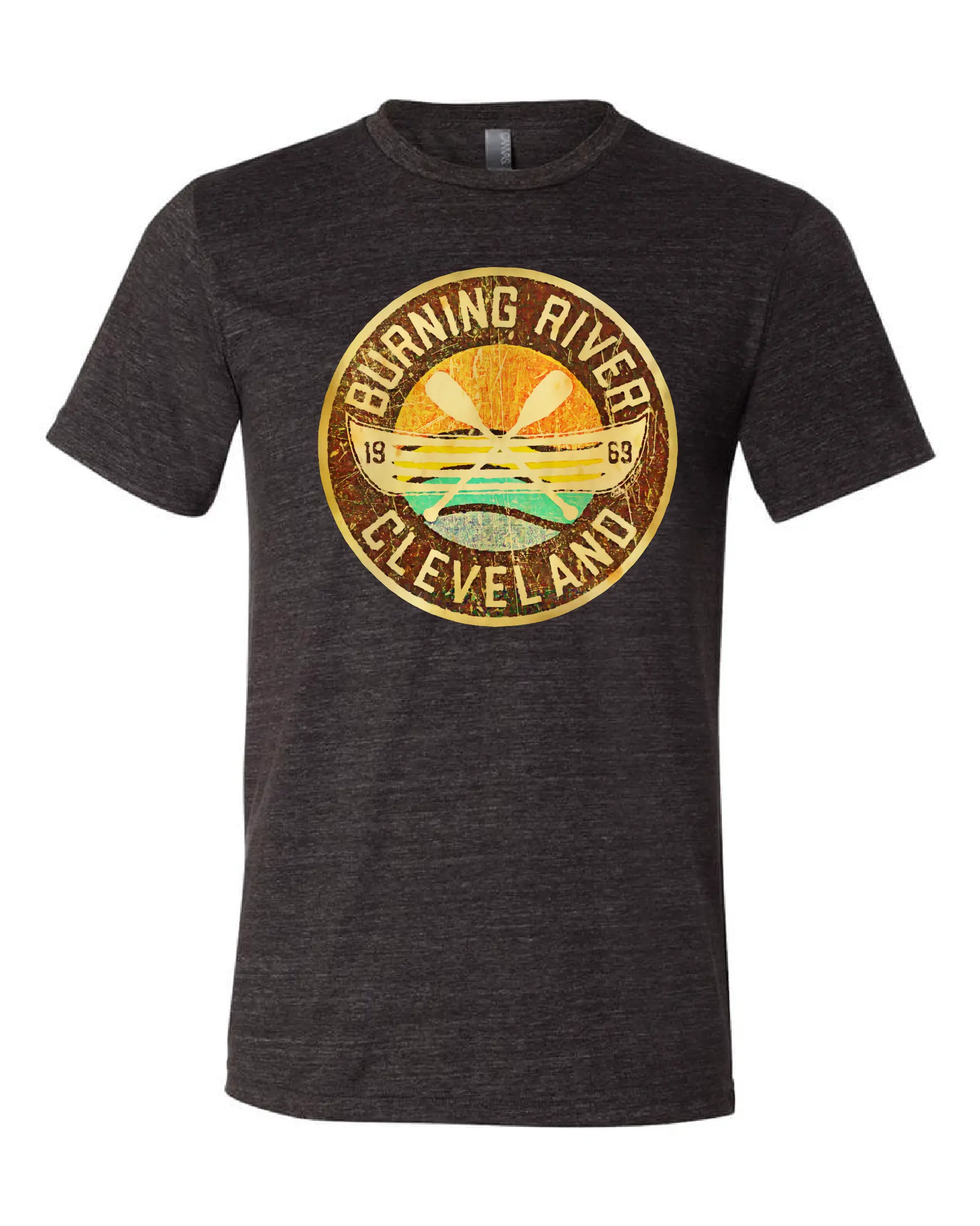 "Burning River 1969" on Black Only in Clev 3XL / Men's Short-Sleeve T-Shirt