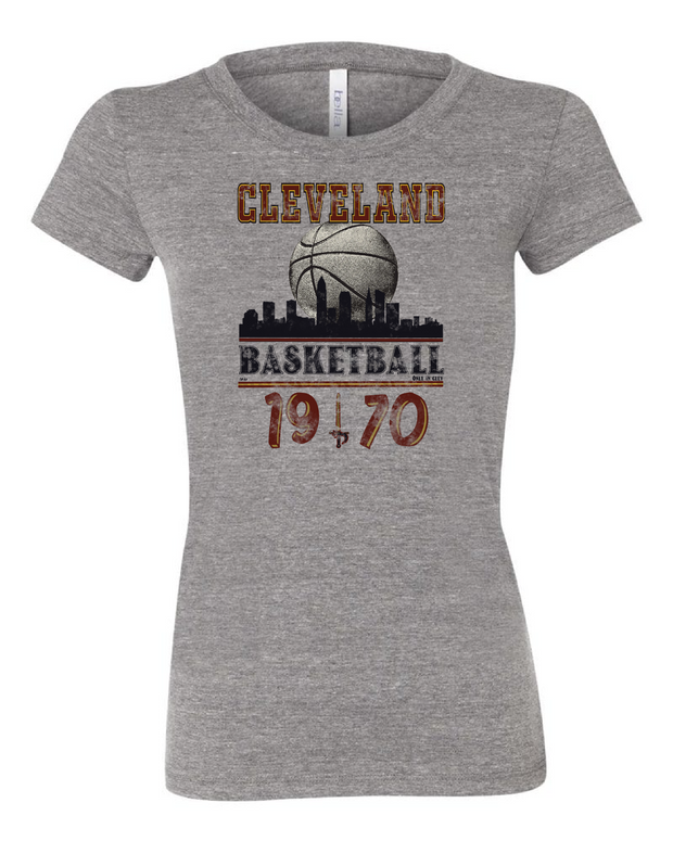 "Vintage Cleveland Basketball 1970" Design on Gray