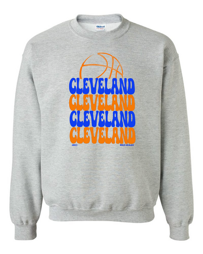 Cleveland Basketball Retro Colors" Design on Gray - Only in Clev 