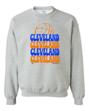 Cleveland Basketball Retro Colors" Design on Gray