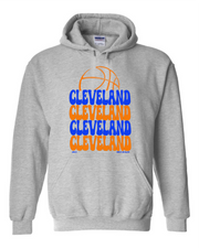 Cleveland Basketball Retro Colors" Design on Gray