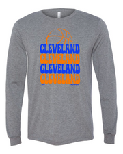 Cleveland Basketball Retro Colors" Design on Gray