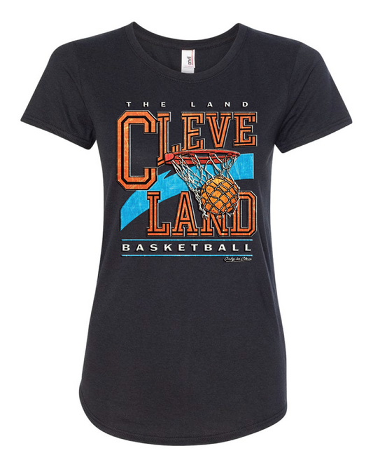 "Cleveland Basketball Throwback" Design on Black - Only in Clev 