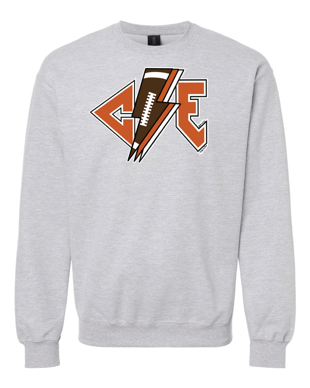 "Cleveland Football Bolt Design on Gray
