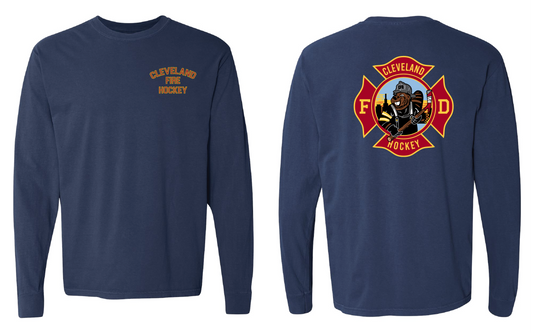 "Cleveland Fire Hockey Design" on Navy - Only in Clev 