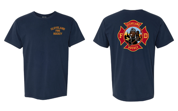 "Cleveland Fire Hockey Design" on Navy