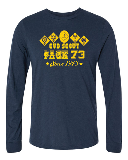 "Cub Scout Pack 73" design on navy - Only in Clev 