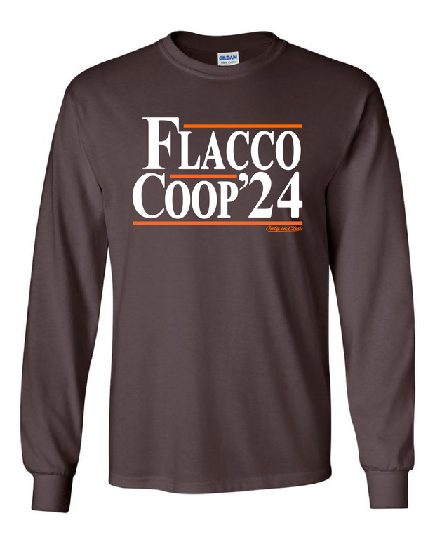 "Flacco/Coop 2024" Design on Brown