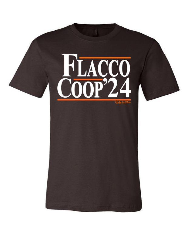 "Flacco/Coop 2024" Design on Brown