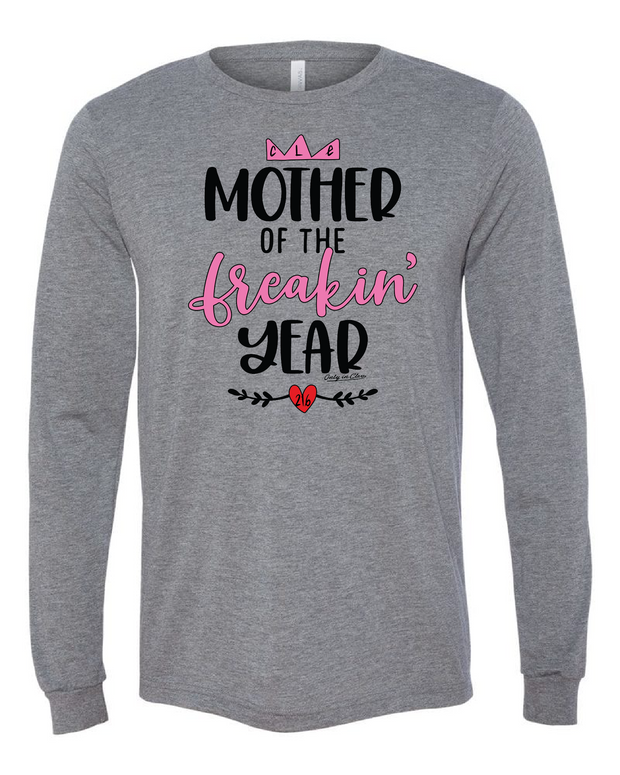 "Best Freaking Mom in Cle" on Gray