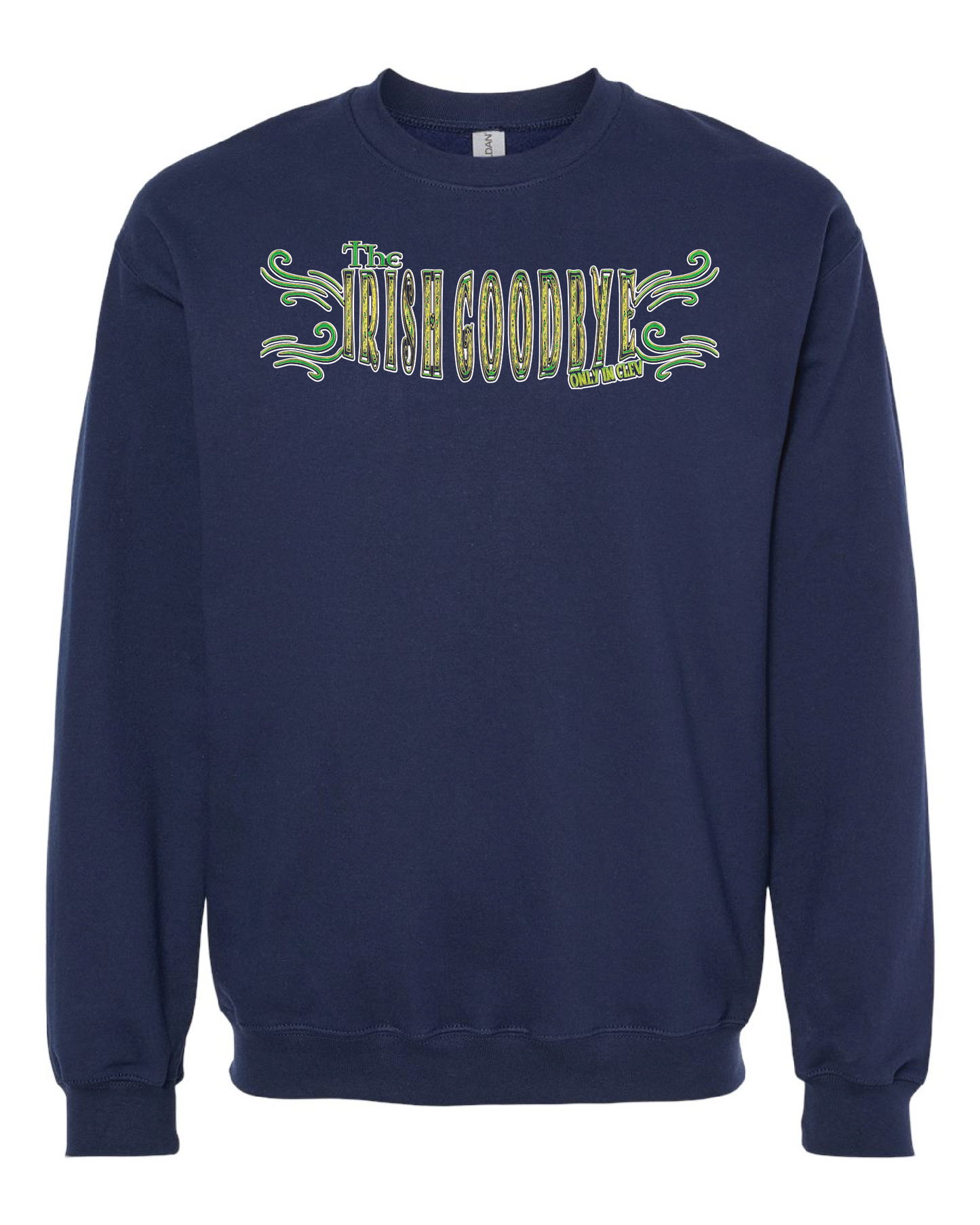 "Irish Goodbye" design on navy - Only in Clev 