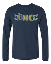 "Irish Goodbye" design on navy