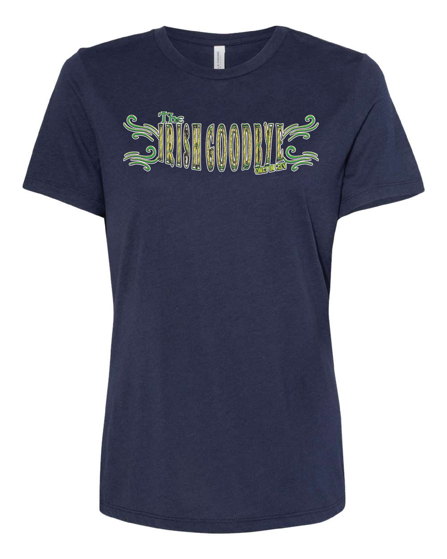 "Irish Goodbye" design on navy - Only in Clev 