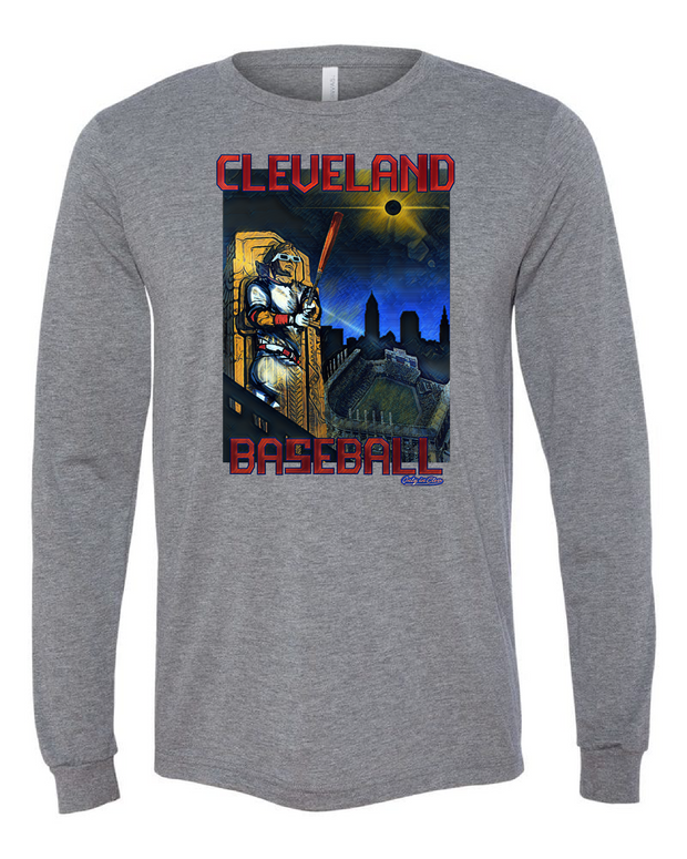 Cleveland Baseball Eclipse" Design on Gray