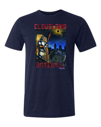 "Cleveland Baseball Eclipse" Design on Navy