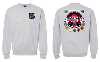 Cleveland Police vs Cleveland Firefighters Hockey Event Apparel Only in Clev 3XL / Grey Crew Sweatshirt