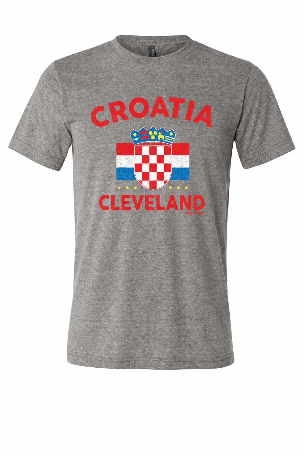 Cleveland Croatia design on gray men's T-shirt