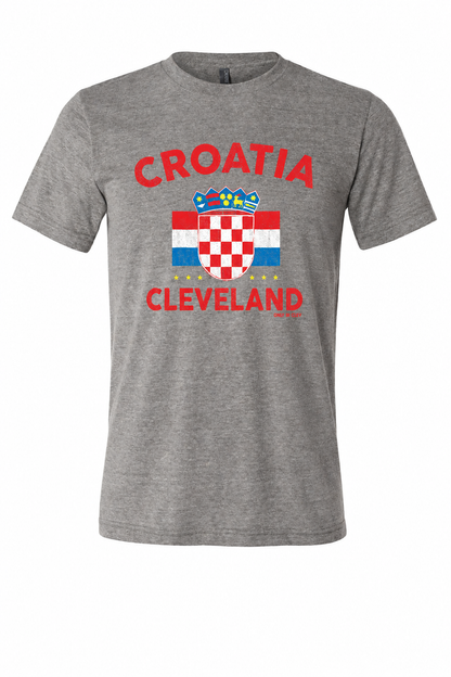 Cleveland Croatia design on gray men's T-shirt