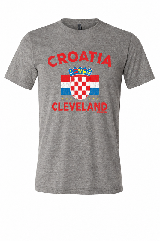 Cleveland Croatia design on gray men's T-shirt