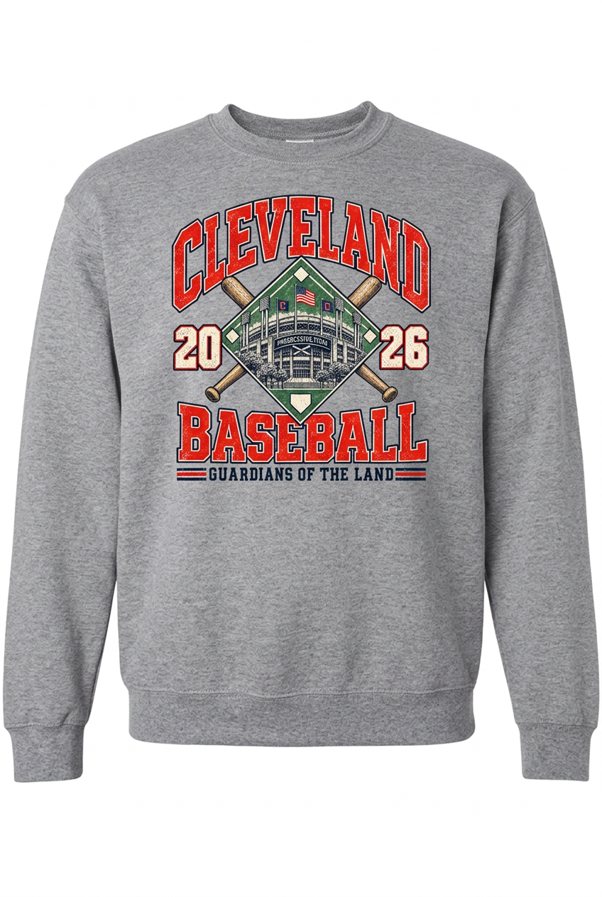 Guardians of the Land on gray crew sweatshirt
