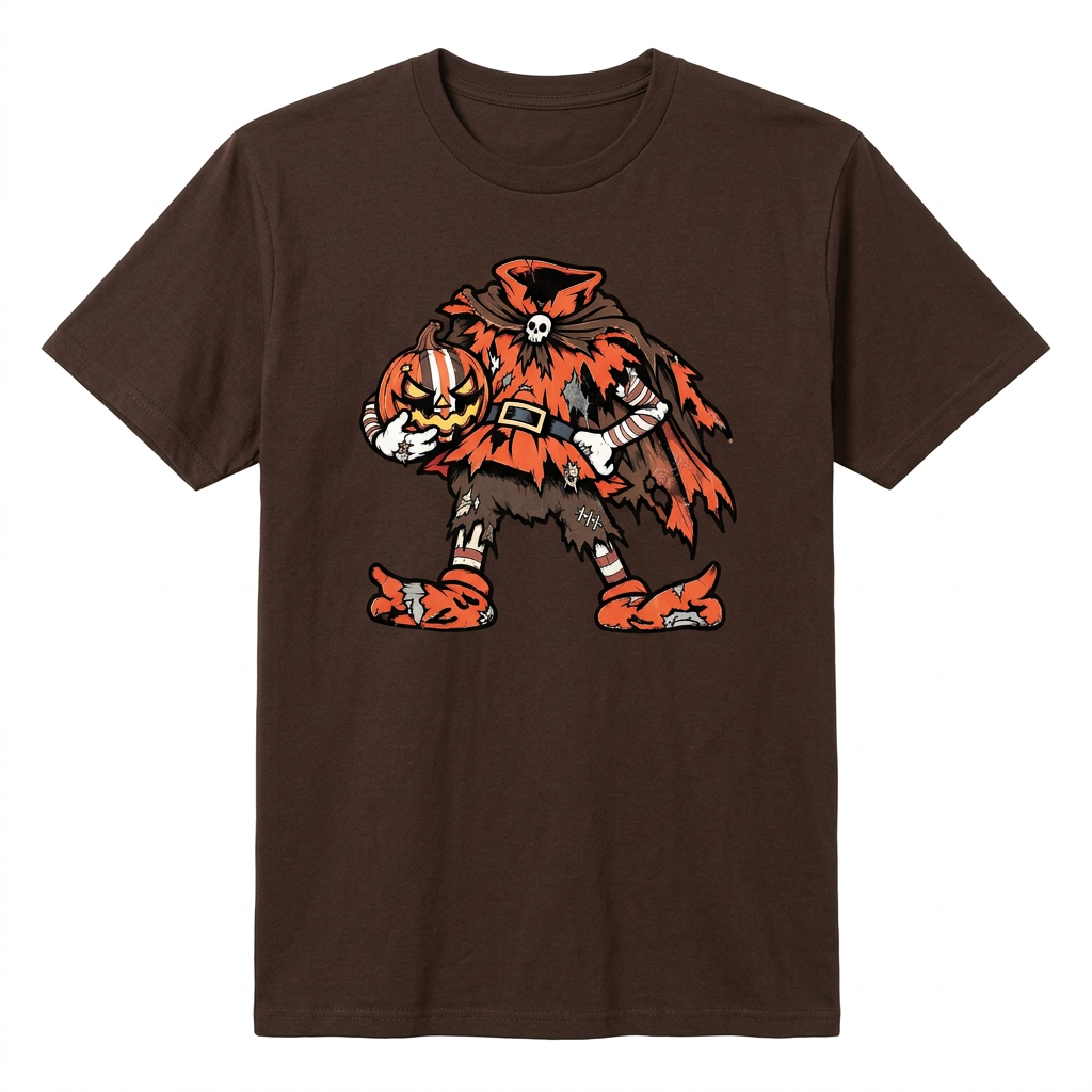 Headless Elf on brown men's short sleeve T-shirt