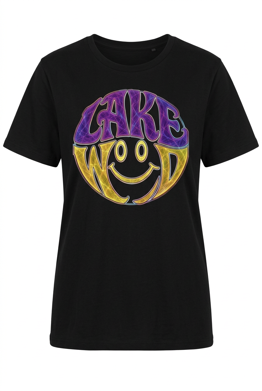 Lakewood Smile on black women's short sleeve T-shirt