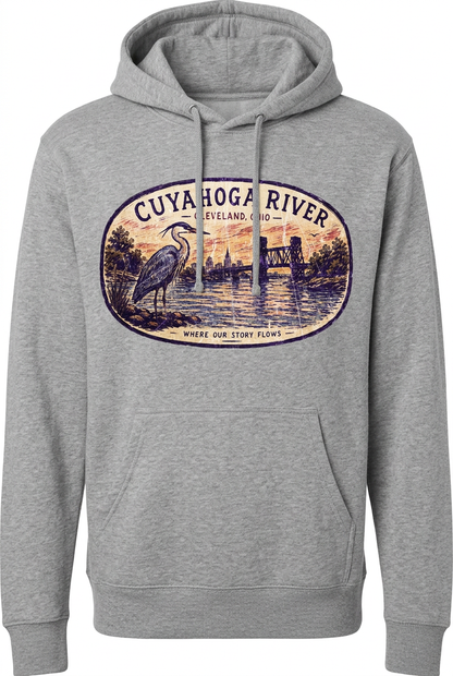 Cuyahoga River on gray hoodie
