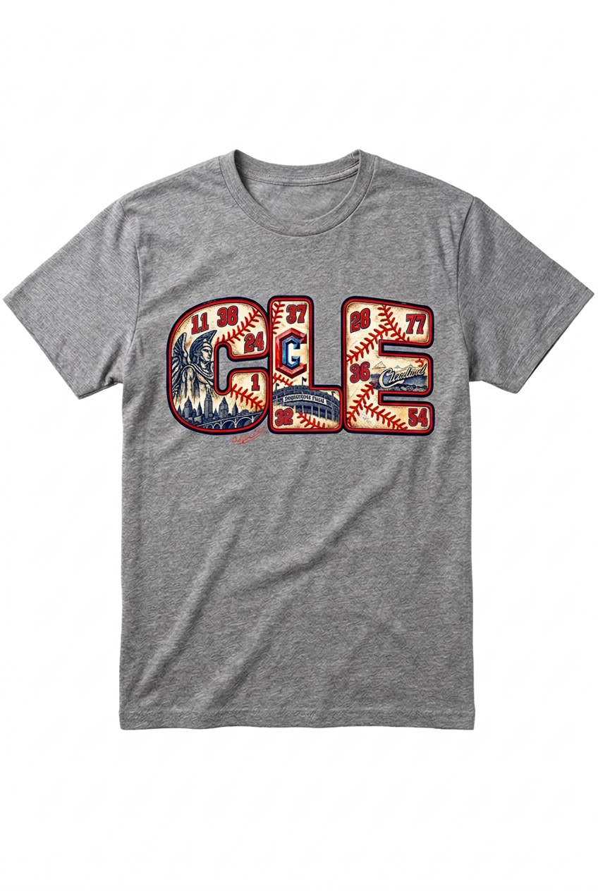 CLE Baseball 2026 on gray unisex short sleeve shirt