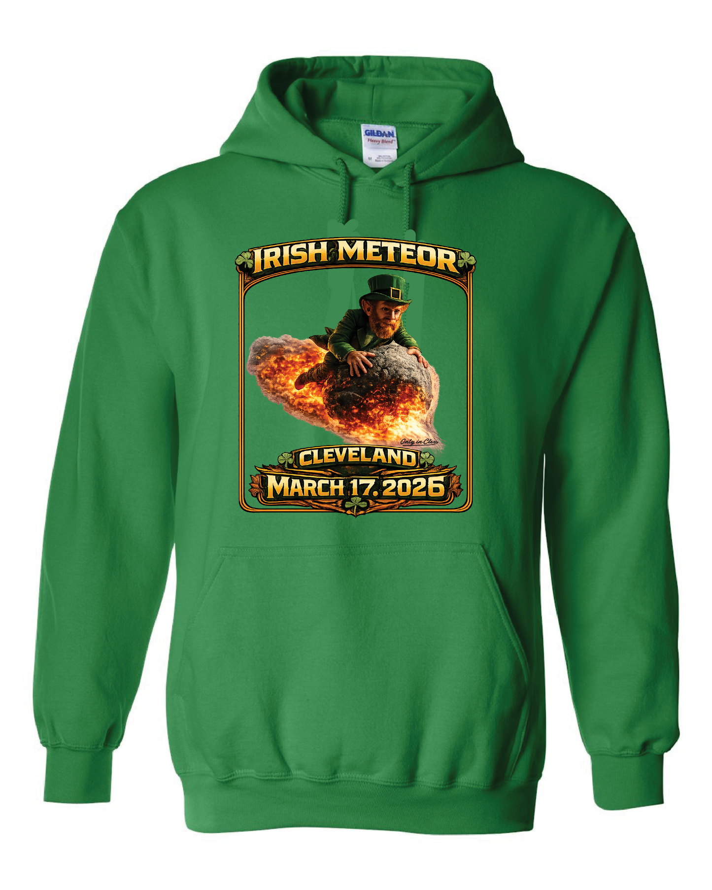 Irish Meteor 2026 design on Kelley Green Only in Clev