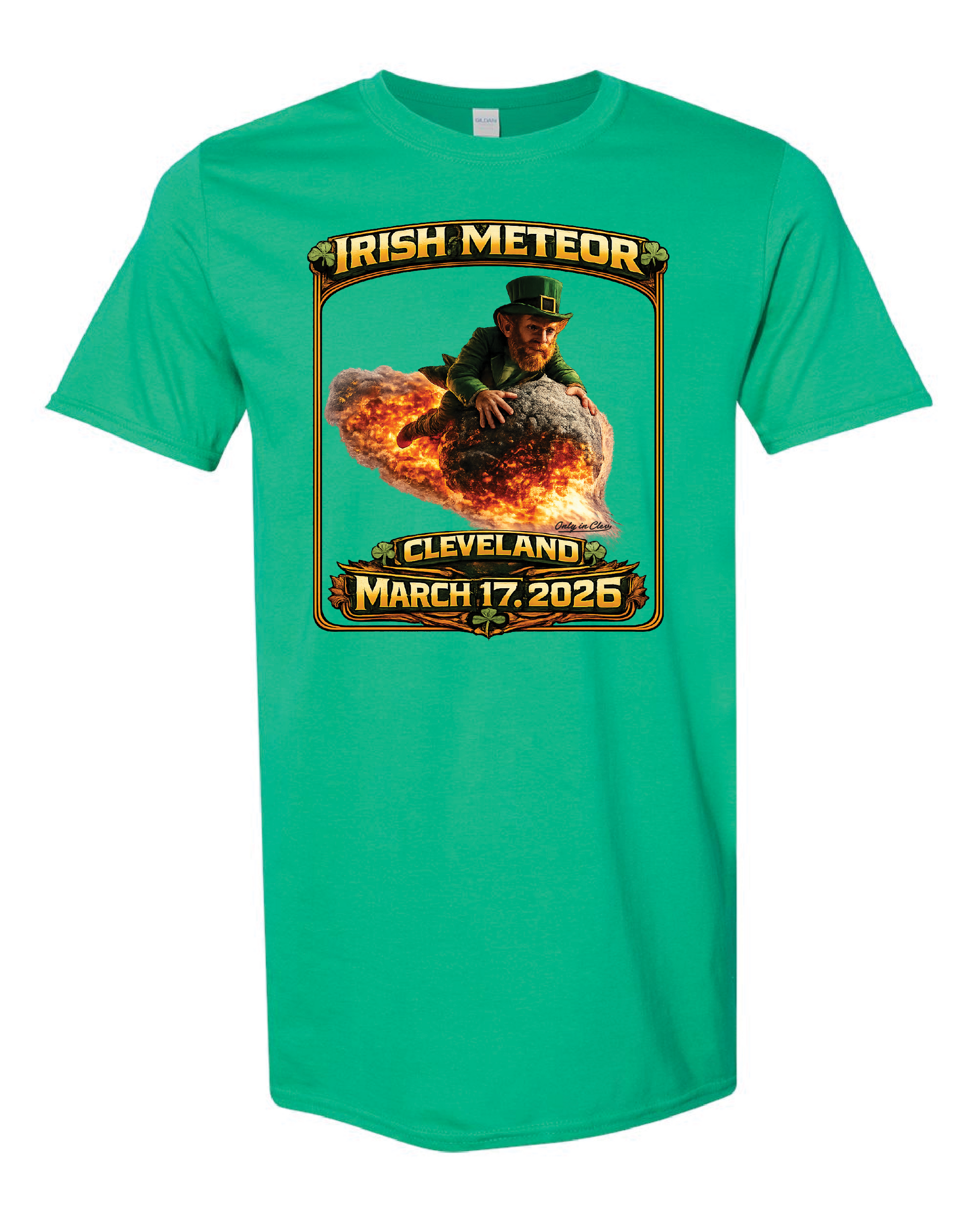 Irish Meteor 2026 design on Kelley Green Only in Clev