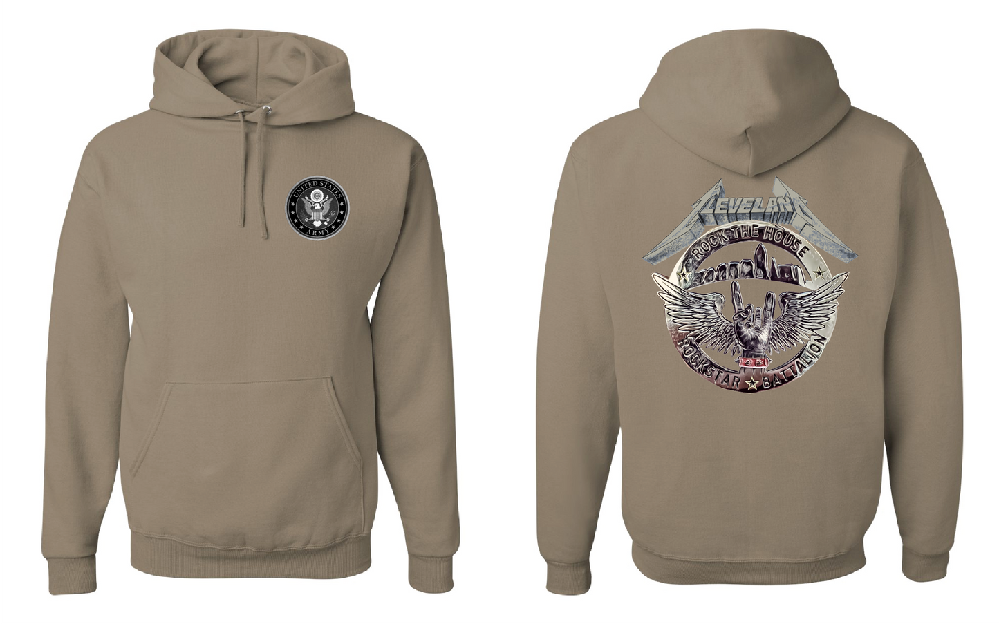 "RockStar Battalion" RockStar Metal Design on Khaki - Only in Clev 