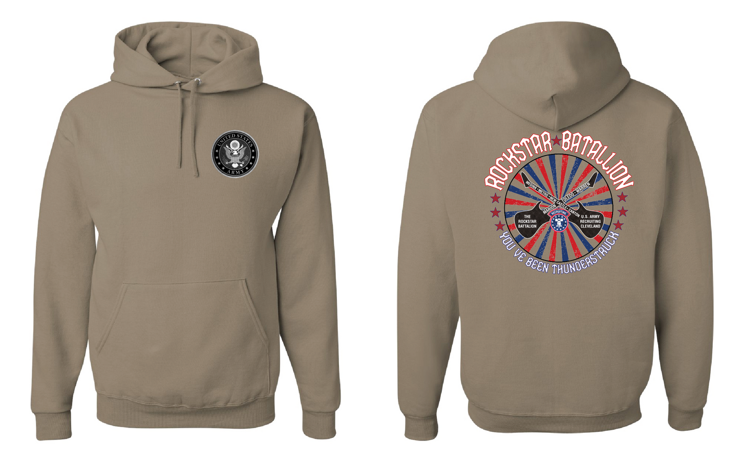 "RockStar Battalion" Rockstar Twirl Design on Khaki - Only in Clev 