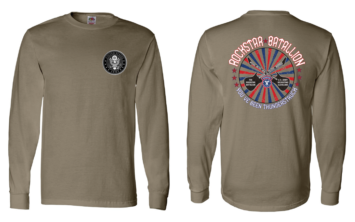 "RockStar Battalion" Rockstar Twirl Design on Khaki - Only in Clev 