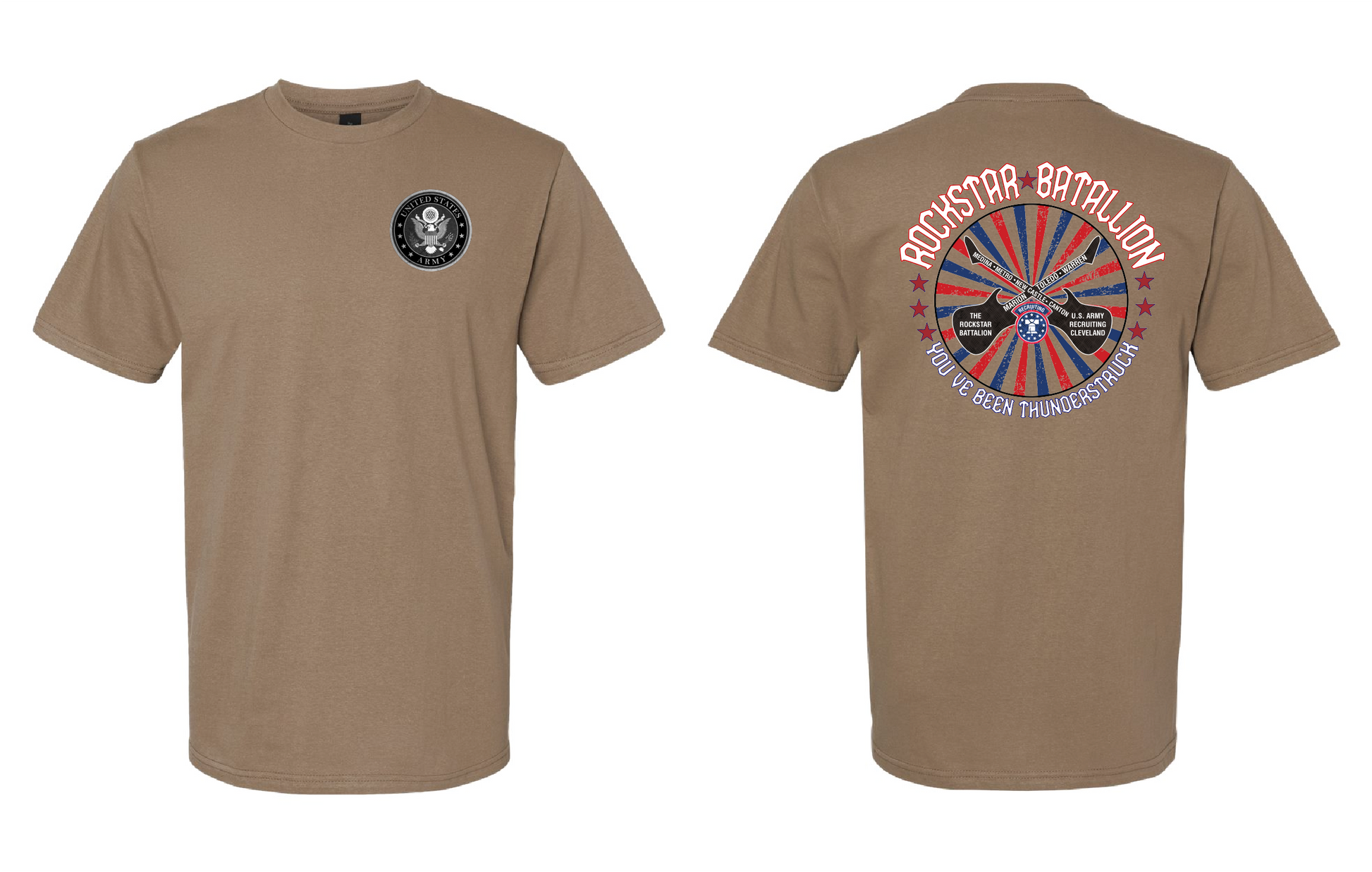 "RockStar Battalion" Rockstar Twirl Design on Khaki - Only in Clev 
