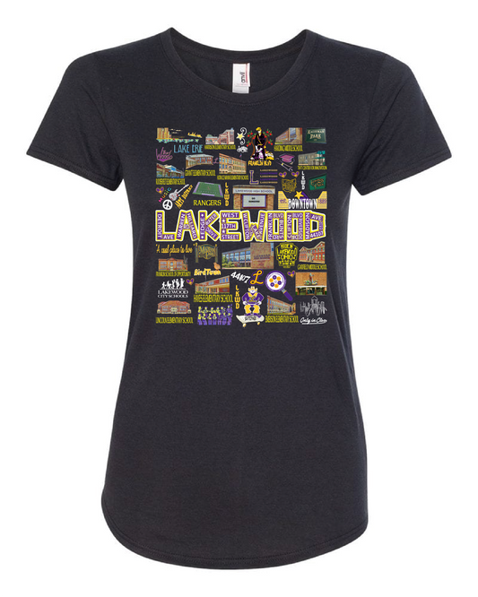 "Lakewood Buildings" Design on Black Only in Clev