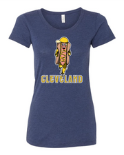 "Cleveland Mustard Dog/Design" on Navy
