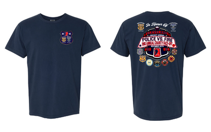 Cleveland Police vs Cleveland Firefighters Hockey Event Apparel Only in Clev XL / Navy Youth Short Sleeve